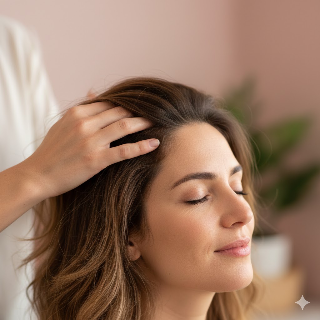 Massage cheveux femme